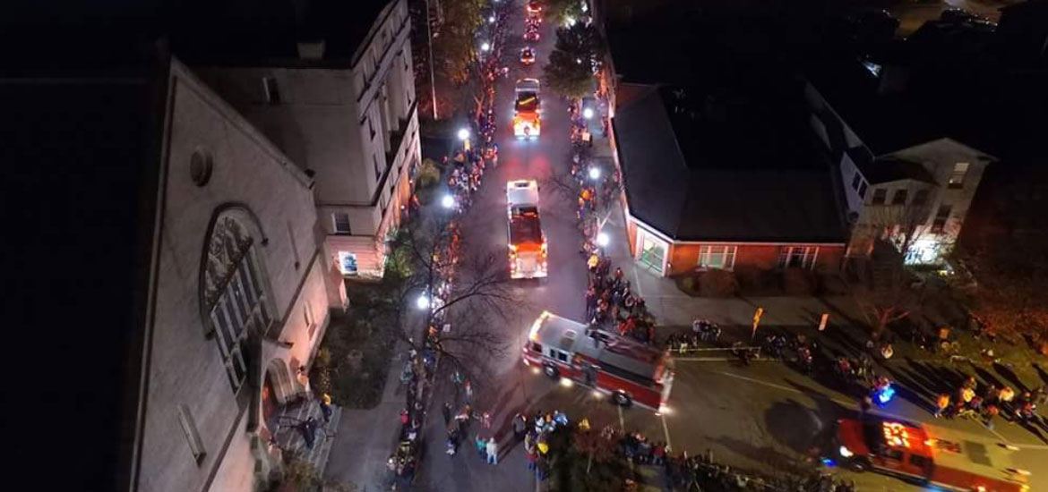 View of West Mead 1 apparatus in Meadville's Halloween Parade 2015