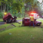 firefighters assist removal pickup wreck 150x150 - Three MVAs, Fireworks Standby