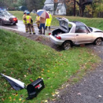 Firefighters and police on scene at Barton MVA