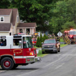 Firefighters on scene of a working basement fire on Park St in West Mead Township (photo courtesy of Matt Miller, used by permission)