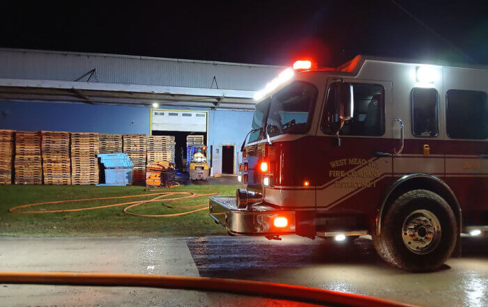 Pumper 28-15 at a commercial fire on Water St Extension