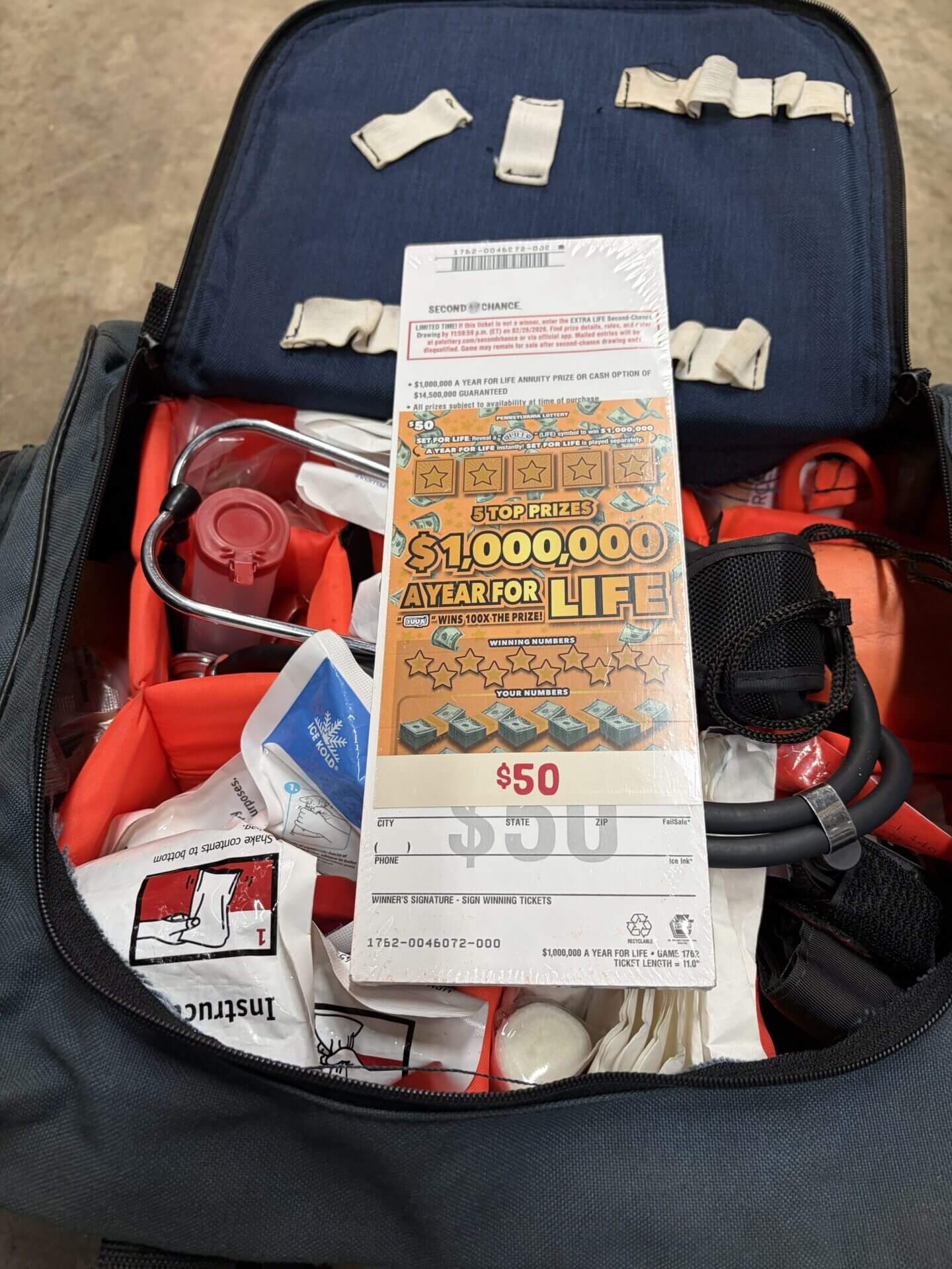 $1 million a year for life with EMS go bag